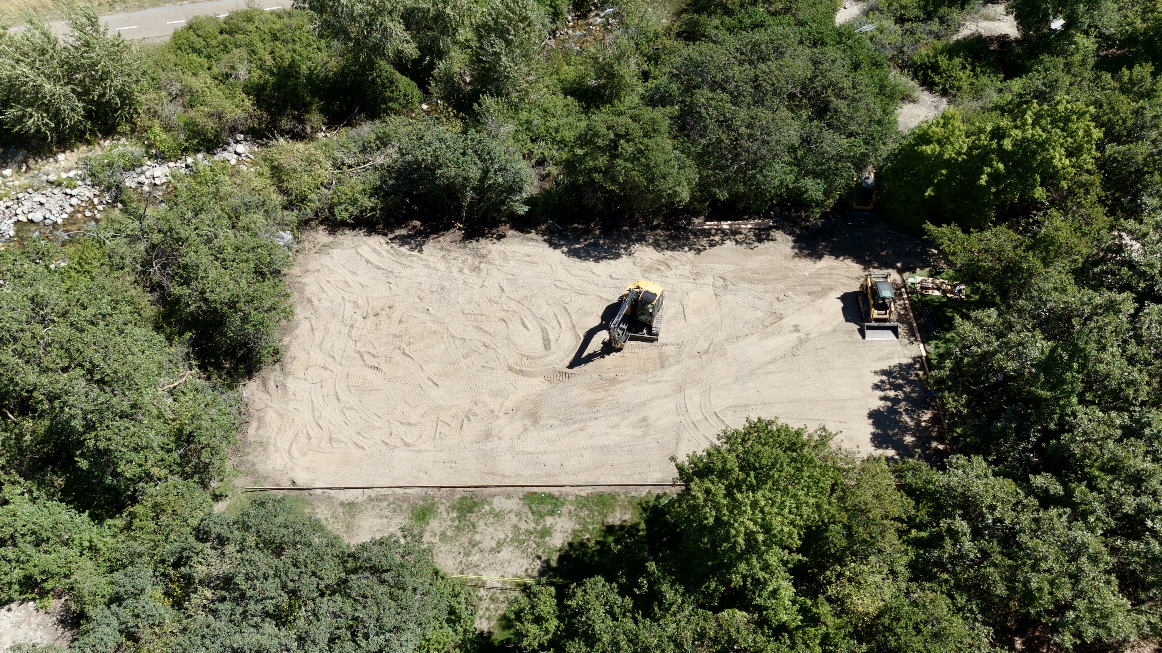 Completed multi-sport court from above